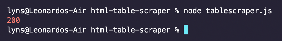 HTML-Tabelle Scraper
