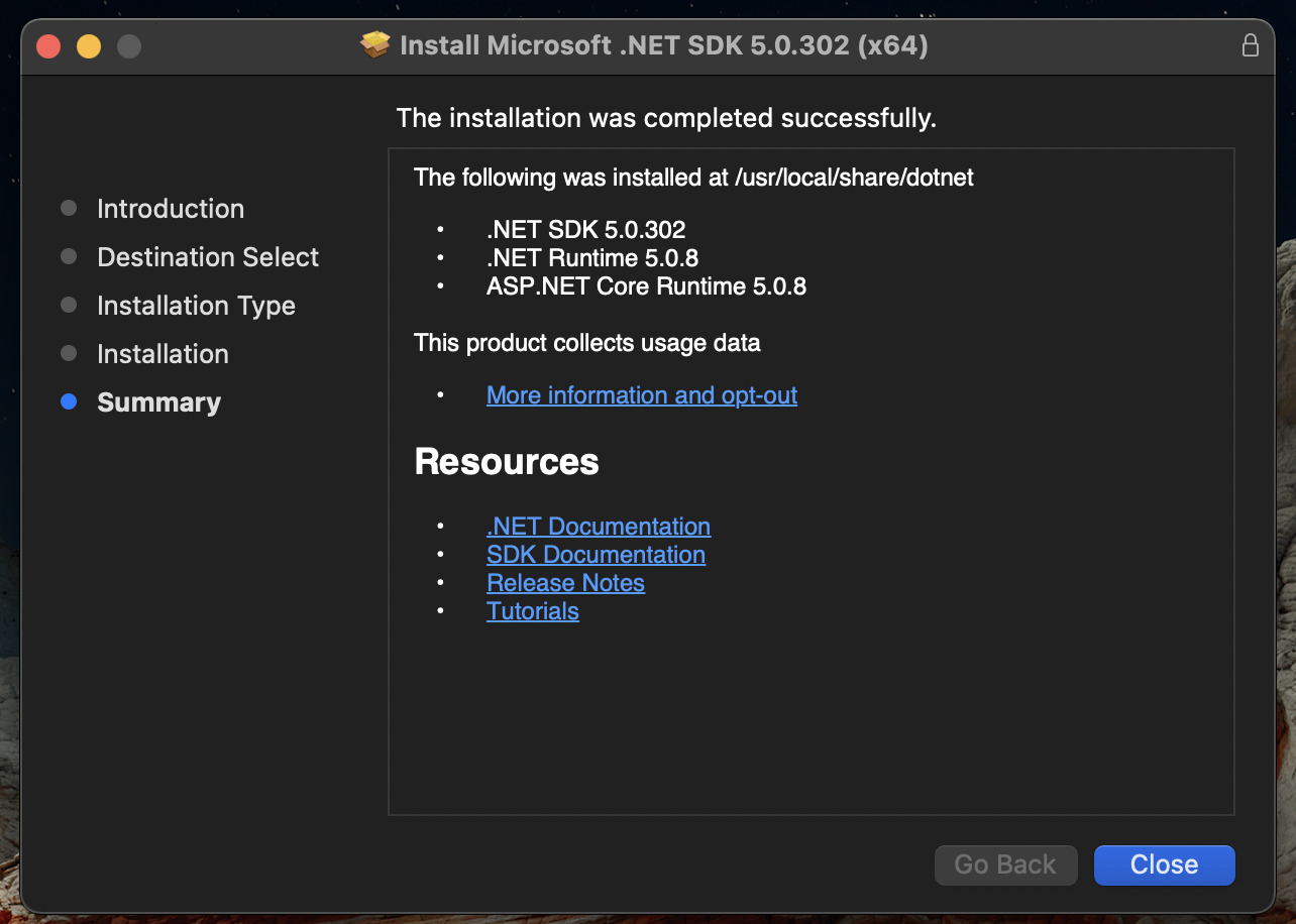 Installieren von .NET Core