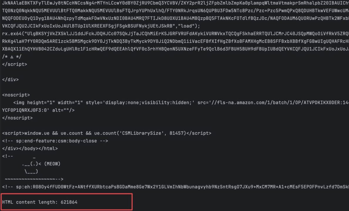 Kode HTML mentah dicetak di terminal setelah menjalankan file index.js