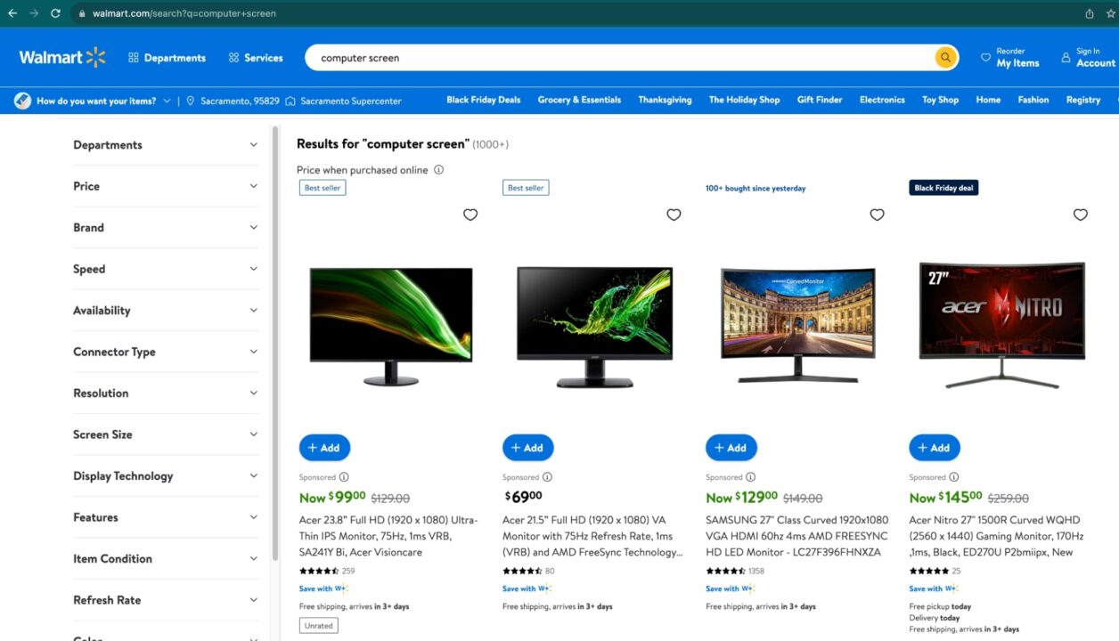 Hasil pencarian Walmart untuk layar komputer kueri