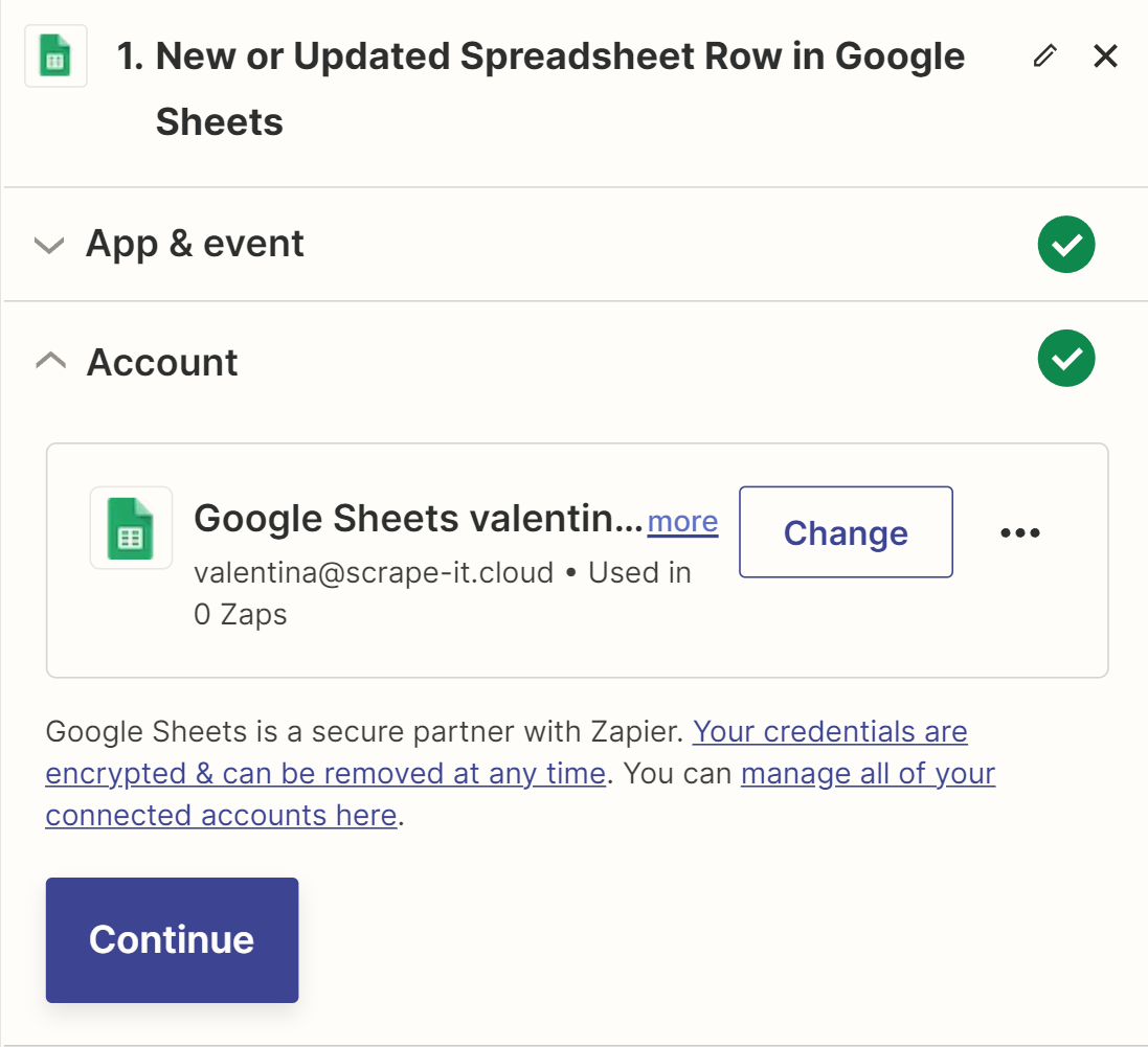 Selanjutnya, masuk ke akun Google Anda, yang berisi dokumen dengan spreadsheet untuk menyimpan data.