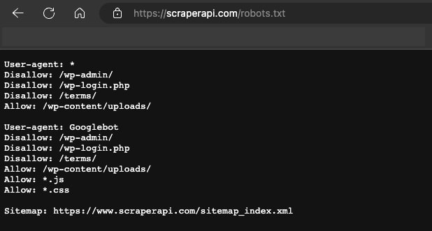 Die robots.txt-Datei von ScraperAPI