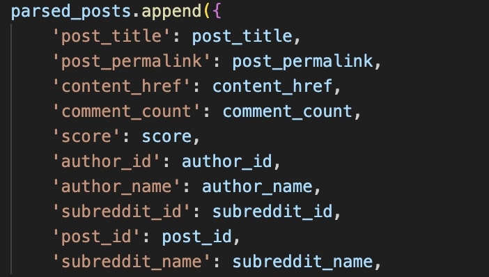 Erstellen der Datenspalten Wir werden kratzen