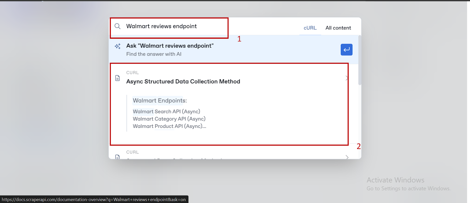 Scraperapi -Ressourcen über Walmart Reviews Endpoint