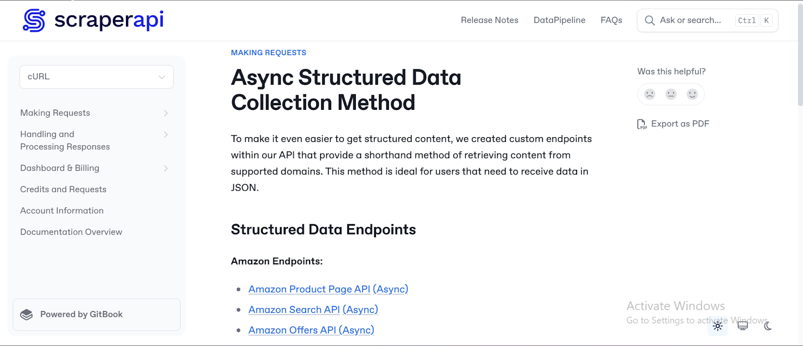 Scraperapi -Ressource: Async strukturierte Datenerfassung Methode