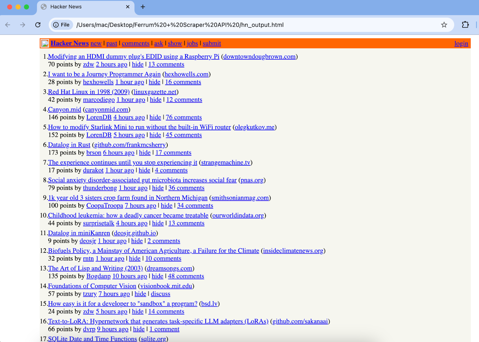 Screenshot -Liste
