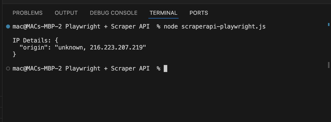 Screenshot Terminalcode