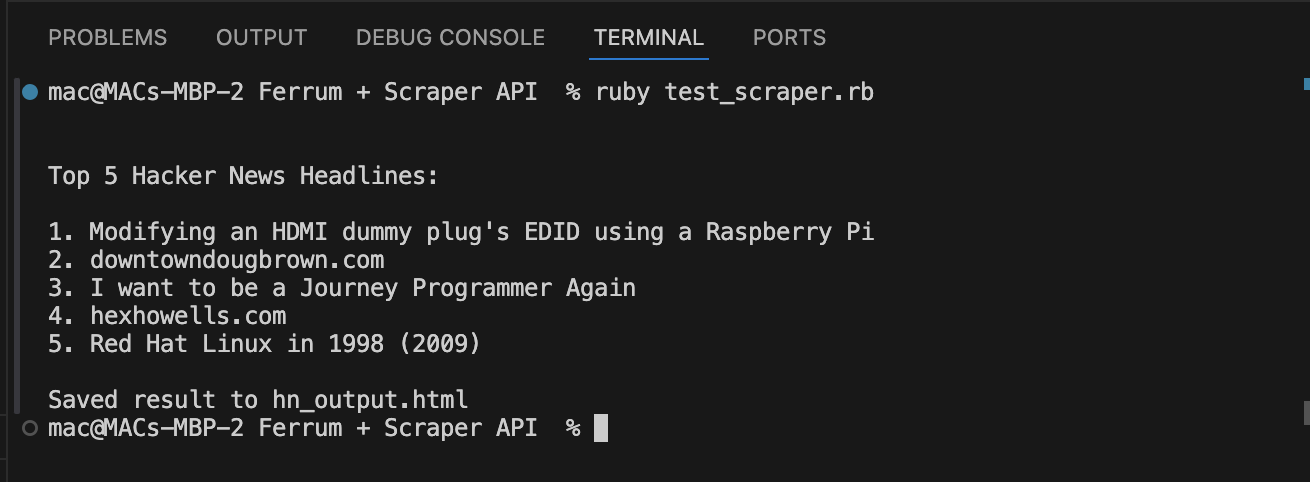 Screenshot Terminal